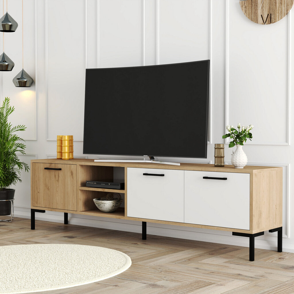 TV alus, Asir, 180x52x34cm,beež/valge цена и информация | TV alused | kaup24.ee