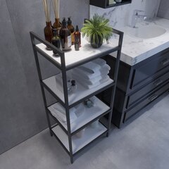 Ванная комната, Асир, белый/черный цена и информация | Шкафчики для ванной | kaup24.ee
