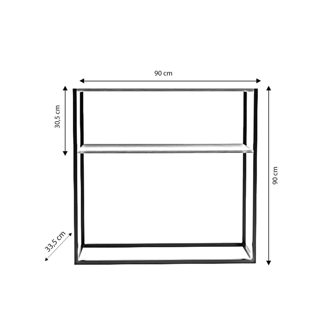 Puhvetkapp Asir, 90x90x33,5 cm, pruun/must hind ja info | Elutoa väikesed kapid | kaup24.ee