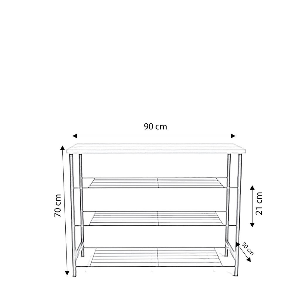 Kingakapp Asir, 90x70x30 cm, must/pruun hind ja info | Jalatsikapid, jalatsiriiulid | kaup24.ee