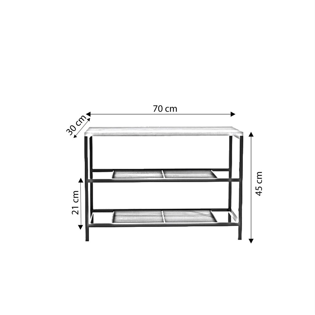 Kingakapp Asir, 70x45x30 cm, valge/must цена и информация | Jalatsikapid, jalatsiriiulid | kaup24.ee