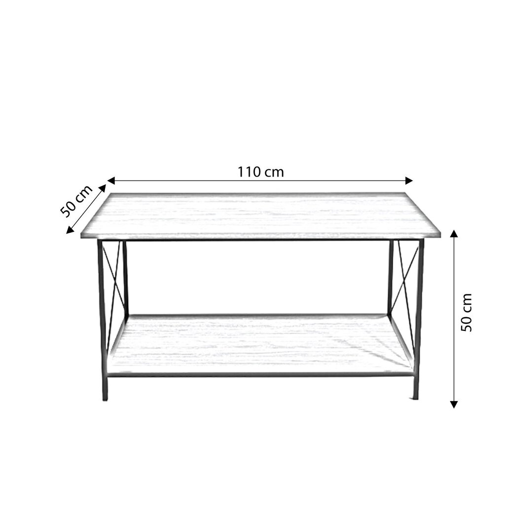 Kohvilaud Asir, 110x50x50 cm, valge/must hind ja info | Diivanilauad | kaup24.ee