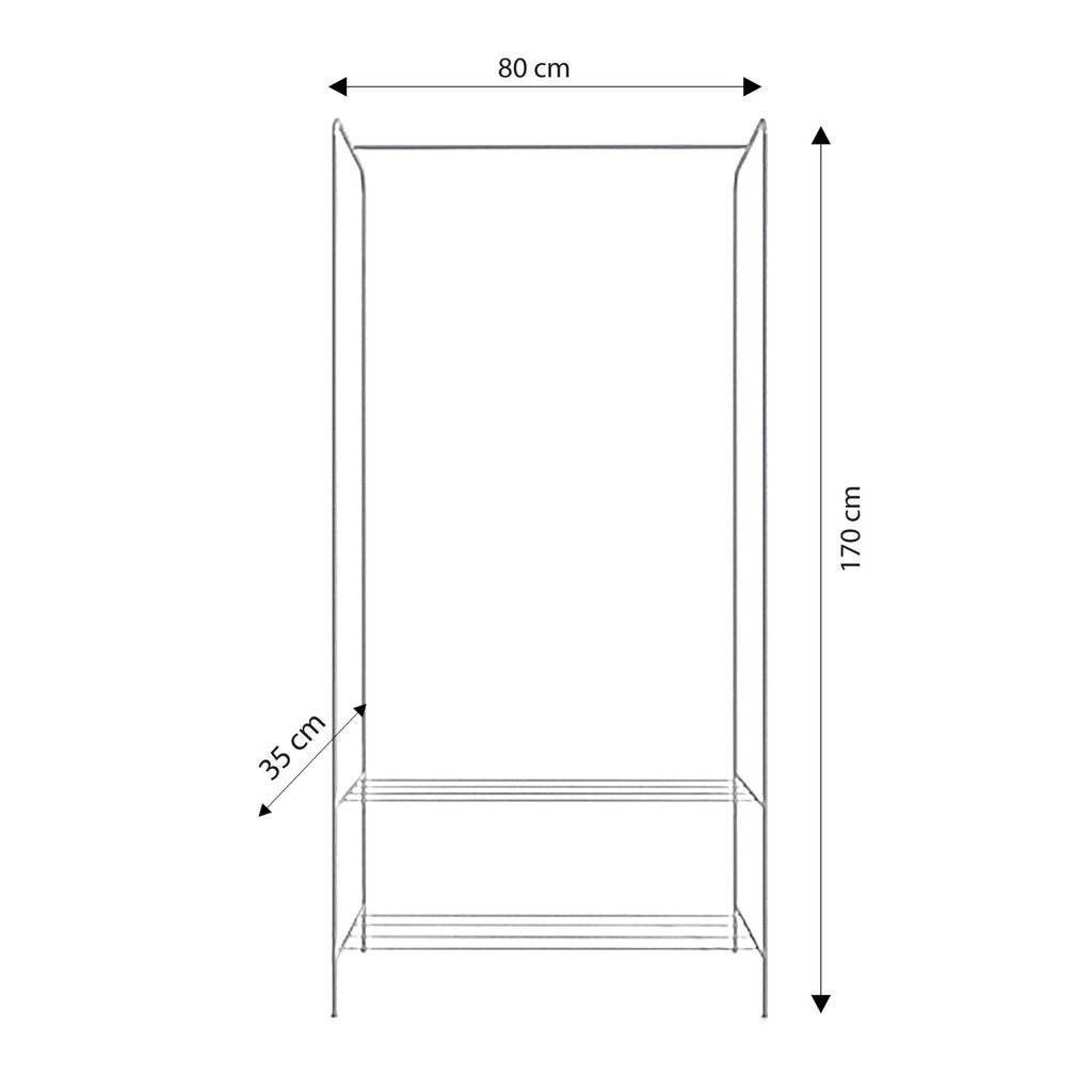 Garderoob Asir, 80x170x35 cm, kuldne hind ja info | Nagid | kaup24.ee