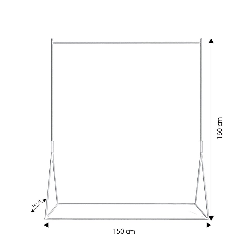 Garderoob Asir, 150x160x34 cm, kuldne hind ja info | Riidestanged ja nagid | kaup24.ee