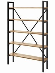 Industriaalstiilis riiul Medium Double Decorates, 160x60 cm, must цена и информация | Полки | kaup24.ee