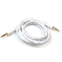 Аудио провод Кабель Deep-Tech AUX 3.5мм jack male to male 1м белый цена и информация | Кабели и провода | kaup24.ee
