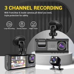 Устройство для автомобильного видеонаблюдения с тремя камерами цена и информация | Видеорегистраторы | kaup24.ee