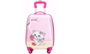 Детский чемодан, котик, розовый. цена и информация | Чемоданы, дорожные сумки | kaup24.ee