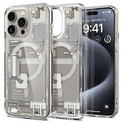 Spigen Ultra Hybrid Mag case with MagSafe for iPhone 15 Pro Max - natural titanium (Zero One pattern) цена и информация | Чехлы для телефонов | kaup24.ee