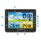Juhtmevaba ilmajaam ekraaniga, BD-908, must hind ja info | Ilmajaamad, termomeetrid | kaup24.ee
