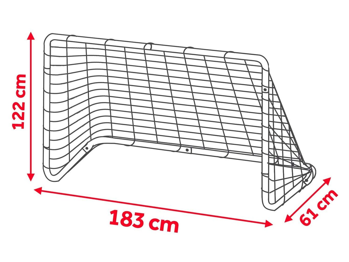 Jalgpallivärav, suur, 2-osaline komplekt, 183 x 122 x 61 cm hind ja info | Jalgpalliväravad ja -võrgud | kaup24.ee