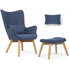 Кресло с подставкой для ног, синее цена и информация | Садовые стулья, кресла, пуфы | kaup24.ee