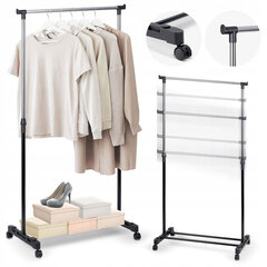 Вешалка для одежды, Massido 3, черный и серебристый цена и информация | Вешалки для одежды | kaup24.ee