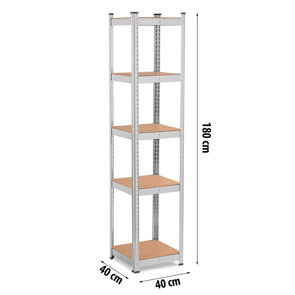 Metallist hoiuriiul 180 x 40 x 40 cm hind ja info | Riiulid tööriistadele | kaup24.ee