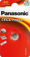 Panasonic patarei LR43/1B hind ja info | Patareid | kaup24.ee