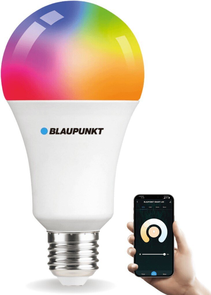 Blaupunkt nutipirn LED Smart Multicolor E27 A60 900lm 9W 2500-8000K WiFi + Bluetooth Tuya hind ja info | Lambipirnid, lambid | kaup24.ee