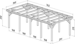 Auto varjualune Karl 23,1 m² valge alusvärviga цена и информация | Садовые сараи, дровницы | kaup24.ee