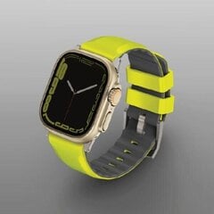 UNIQ pasek Linus Apple Watch Series 1|2|3|4|5|6|7|8|SE|SE2|Ultra 42|44|45|49mm Airosoft Silicone limonkowy|lime green цена и информация | Аксессуары для смарт-часов и браслетов | kaup24.ee