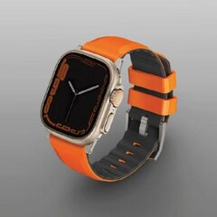 UNIQ pasek Linus Apple Watch Series 1|2|3|4|5|6|7|8|SE|SE2|Ultra 42|44|45|49mm Airosoft Silicone pomarańczowy|volt orange цена и информация | Аксессуары для смарт-часов и браслетов | kaup24.ee