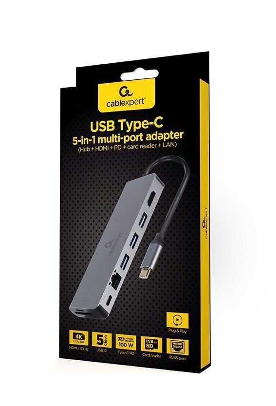 Gembird A-CM-COMBO5-05 USB-C hind ja info | USB jagajad, adapterid | kaup24.ee