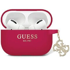 Guess GUAP2LECG4M AirPods Pro 2 cover purpurowy|magenta Liquid Silicone Glitter Triangle Charm цена и информация | Аксессуары для наушников | kaup24.ee