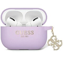 Guess GUAP2LECG4U AirPods Pro 2 cover fioletowy|purple Liquid Silicone Glitter Triangle Charm цена и информация | Наушники | kaup24.ee