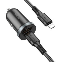 Borofone Car charger BZ22 Scenery - USB + Type C - QC 3.0 PD 30W with Type C to Lightning cable black цена и информация | Зарядные устройства для телефонов | kaup24.ee