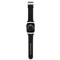 Karl Lagerfeld Pasek KLAWLSLCNK Apple Watch 42|44|45|49mm czarny|black strap 3D Rubber Choupette Head цена и информация | Аксессуары для смарт-часов и браслетов | kaup24.ee