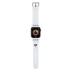 Karl Lagerfeld Pasek KLAWLSLKCNH Apple Watch 42|44|45|49mm biały|white strap 3D Rubber Karl&Choupette Heads цена и информация | Аксессуары для смарт-часов и браслетов | kaup24.ee