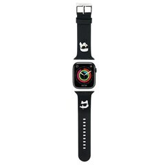 Karl Lagerfeld Pasek KLAWMSLKCNK Apple Watch 38|40|41mm czarny|black strap 3D Rubber Karl&Choupette Heads цена и информация | Аксессуары для смарт-часов и браслетов | kaup24.ee