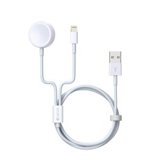 Кабель Devia Smart 2in1 V2 USB - Lightning с индуктивной зарядкой для Apple Watch, белый цена и информация | Аксессуары для смарт-часов и браслетов | kaup24.ee