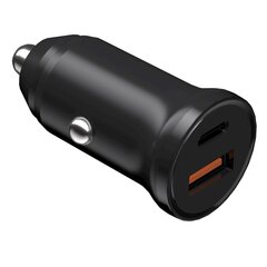 Devia car charger Smart Mini PD QC 3.0 30W 1x USB-C 1x USB black цена и информация | Зарядные устройства для телефонов | kaup24.ee