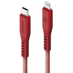 Кабель ENERGEA Flow USB-C - Lightning C94 MFI 1.5 м, red 60W 3A PD Fast Charge цена и информация | Кабели для телефонов | kaup24.ee