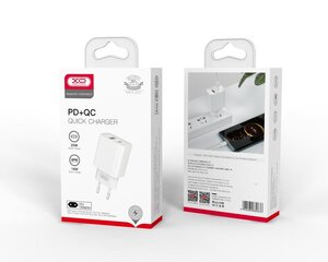 XO wall charger CE02A PD 20W QC 3.0 18W 1x USB 1x USB-C white цена и информация | Зарядные устройства для телефонов | kaup24.ee