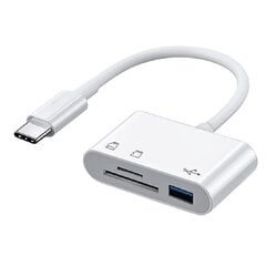 Type-C adapter 3 in 1: USB-, micro TF- ja SD-kaartide jaoks. цена и информация | Адаптеры и USB-hub | kaup24.ee