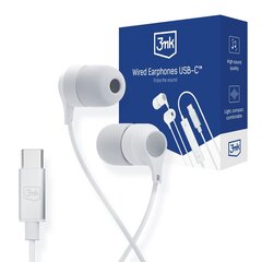 Наушники 3mk Wired Earphones USB-C белые цена и информация | Наушники | kaup24.ee