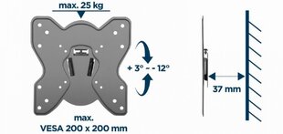 Gembird WM-42T-03 23"-42" цена и информация | Кронштейны и крепления для телевизоров | kaup24.ee