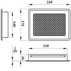 Решетка для камина K3-ML-B 175x245mm белая цена и информация | Принадлежности для отопительного оборудования | kaup24.ee