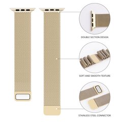 Milanese bracelet loop for Apple Watch 38|40|41mm gold цена и информация | Аксессуары для смарт-часов и браслетов | kaup24.ee