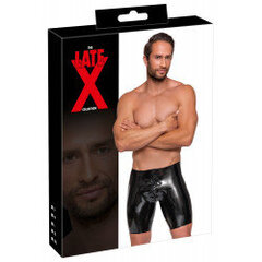 Seksikad lühikesed püksid Late X Latex Pants Zip, must hind ja info | Seksikas pesu meestele | kaup24.ee
