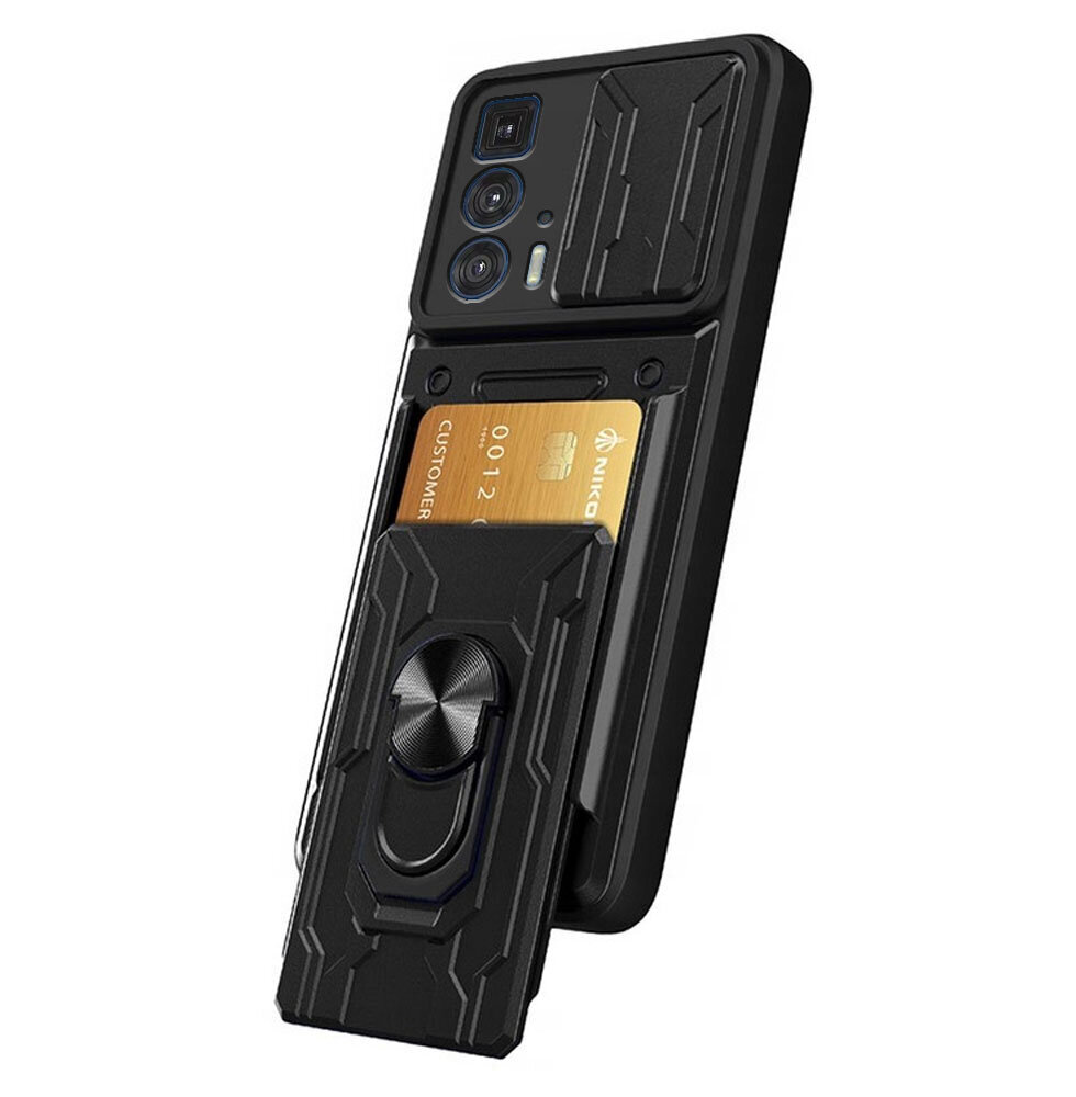 Motorola edge 20 pro, camshield rahakoti ümbris, must hind ja info | Telefoni kaaned, ümbrised | kaup24.ee