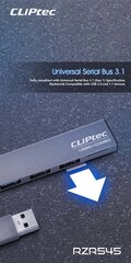 Адаптер-концентратор Cliptec — USB — USB 3.1 + 2xUSB 2.0 + microSD — Slim Combo RZR545, серый цена и информация | Адаптер Aten Video Splitter 2 port 450MHz | kaup24.ee