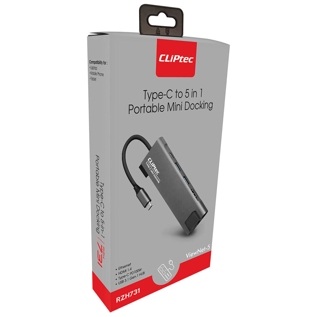 Cliptec DockView-6 RZH731 hind ja info | USB jagajad, adapterid | kaup24.ee