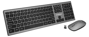 Комплект Cliptec мультимедийная клавиатура + оптическая мышь 1200DPI Slimline Air RZK350 беспроводная серая цена и информация | Клавиатуры | kaup24.ee