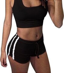 Женский хлопковый спортивыный костьюм Inlefen, черный цена и информация | Спортивная одежда для женщин | kaup24.ee