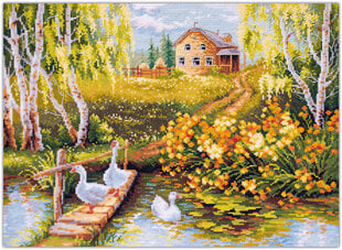 Tikkimiskomplekt Magic Needle "Village Pond" 250-331 hind ja info | Tikkimistarvikud | kaup24.ee