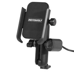 Мотоциклетный держатель для телефона Motowolf с USB-портом для зеркала цена и информация | Mobiiltelefonide hoidjad | kaup24.ee