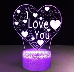 3D öölamp "Ma armastan sind" hind ja info | Lastetoa valgustid | kaup24.ee