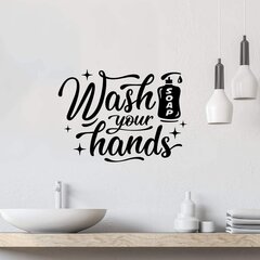 Водостойкая виниловая наклейка на стену, мебель "Мойте руки" для ванной комнаты, кухни. цена и информация | Декоративные наклейки | kaup24.ee
