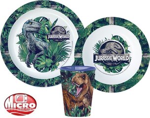 Детский набор посуды  Jurassic World , 3 части цена и информация | Детская посуда, контейнеры для молока и еды | kaup24.ee